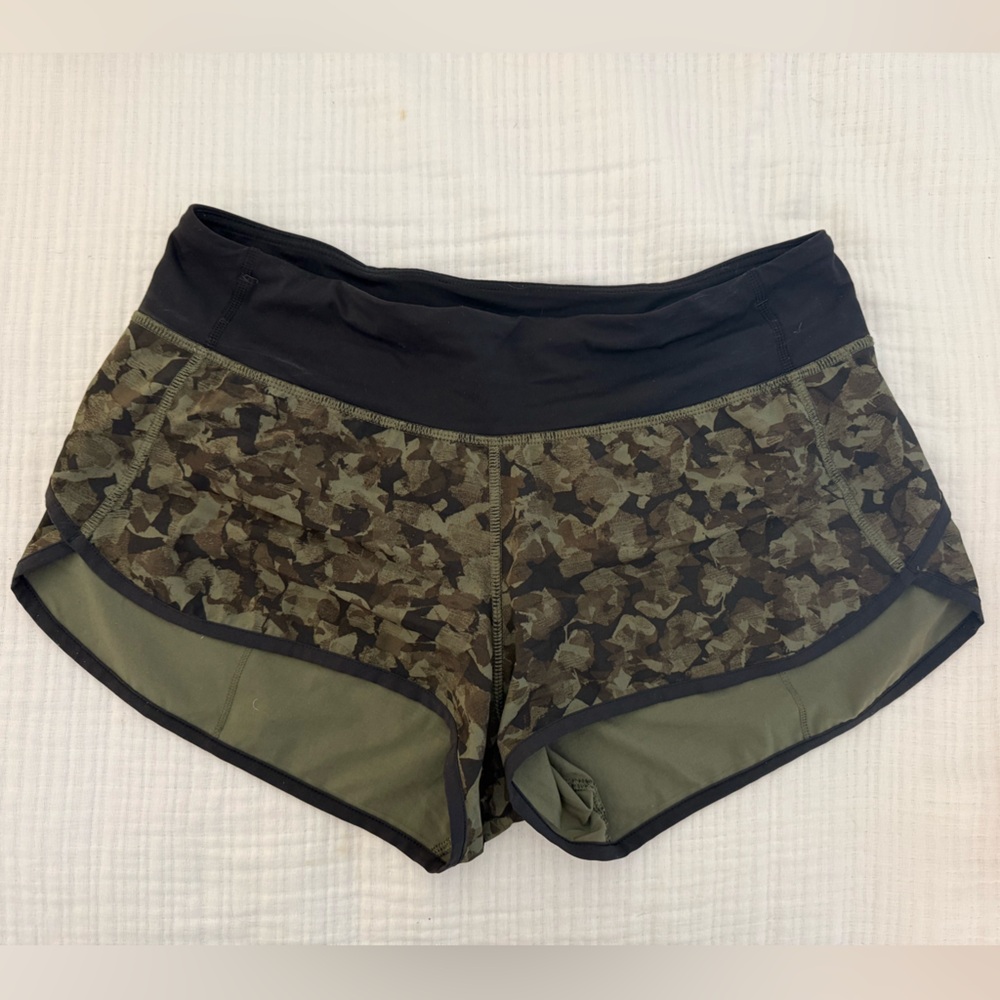 Lululemon Athletica Green and Black Athletic Shorts